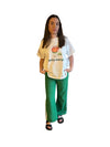 green and white cotton spicy marg pant set by frankie