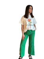 green and white stripe pant set by frankie