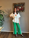 green and white stripe pant set by frankie