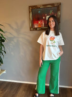 green and white stripe pant set by frankie