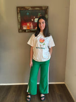 spicy marg green and white pant and t shirt set by Frankie