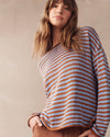 a soft linen blend striped knitted top by little lies