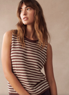 Stripe Spring tank top by little lies is a sleeveless knitted tank in cherrywood