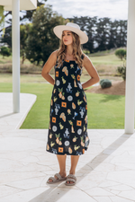 italian linen summer print dress by foxwood