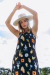 italian linen summer print dress by foxwood