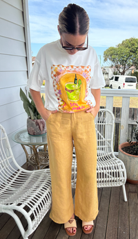 Jude linen pants by Little Lies mustard