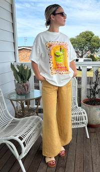Jude linen pants by Little Lies mustard
