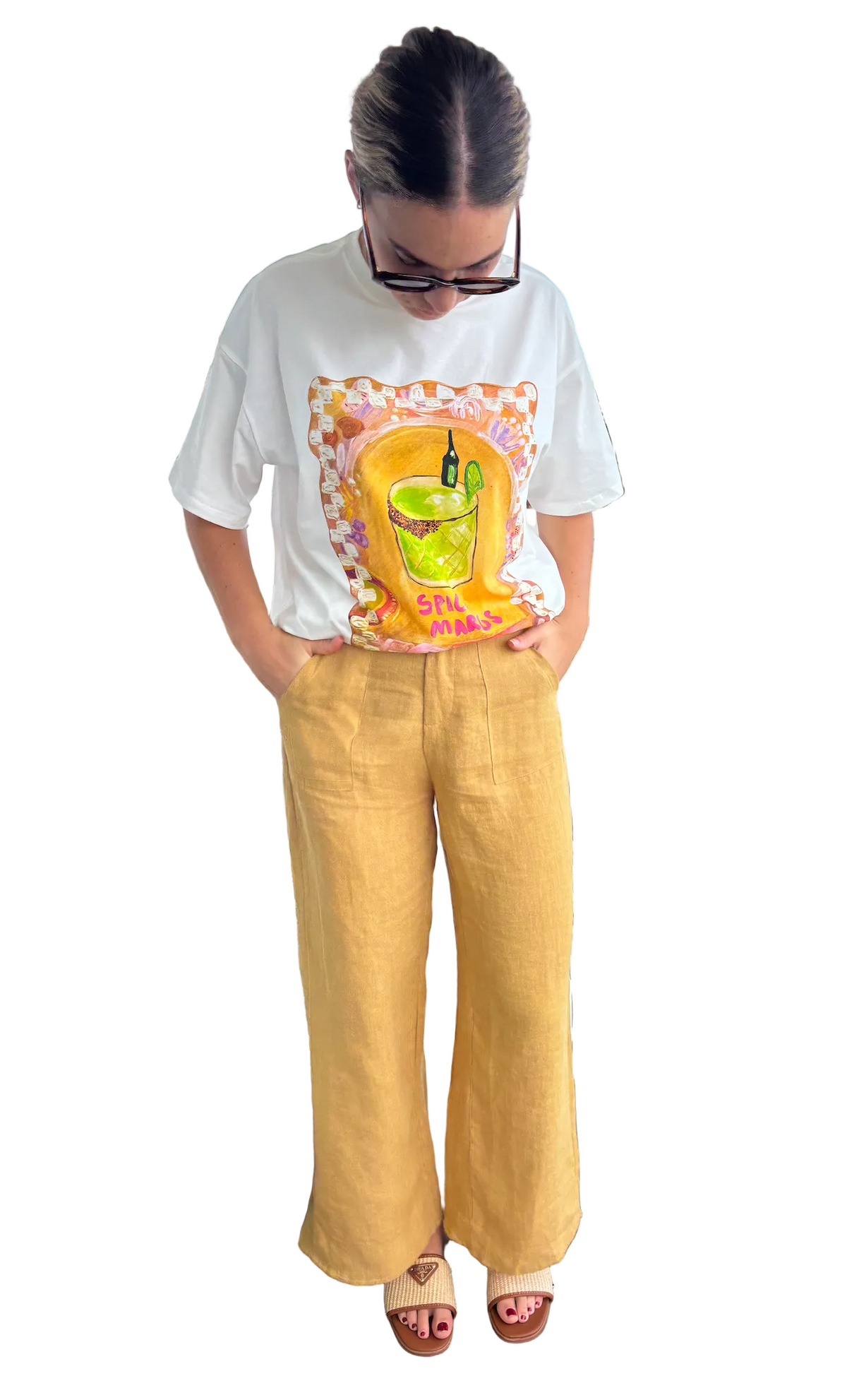 Jude linen pants by Little Lies mustard