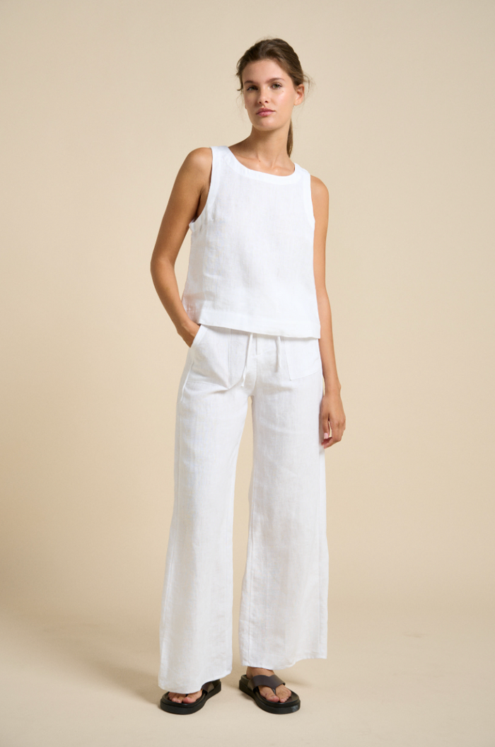 Jude Linen Top - White