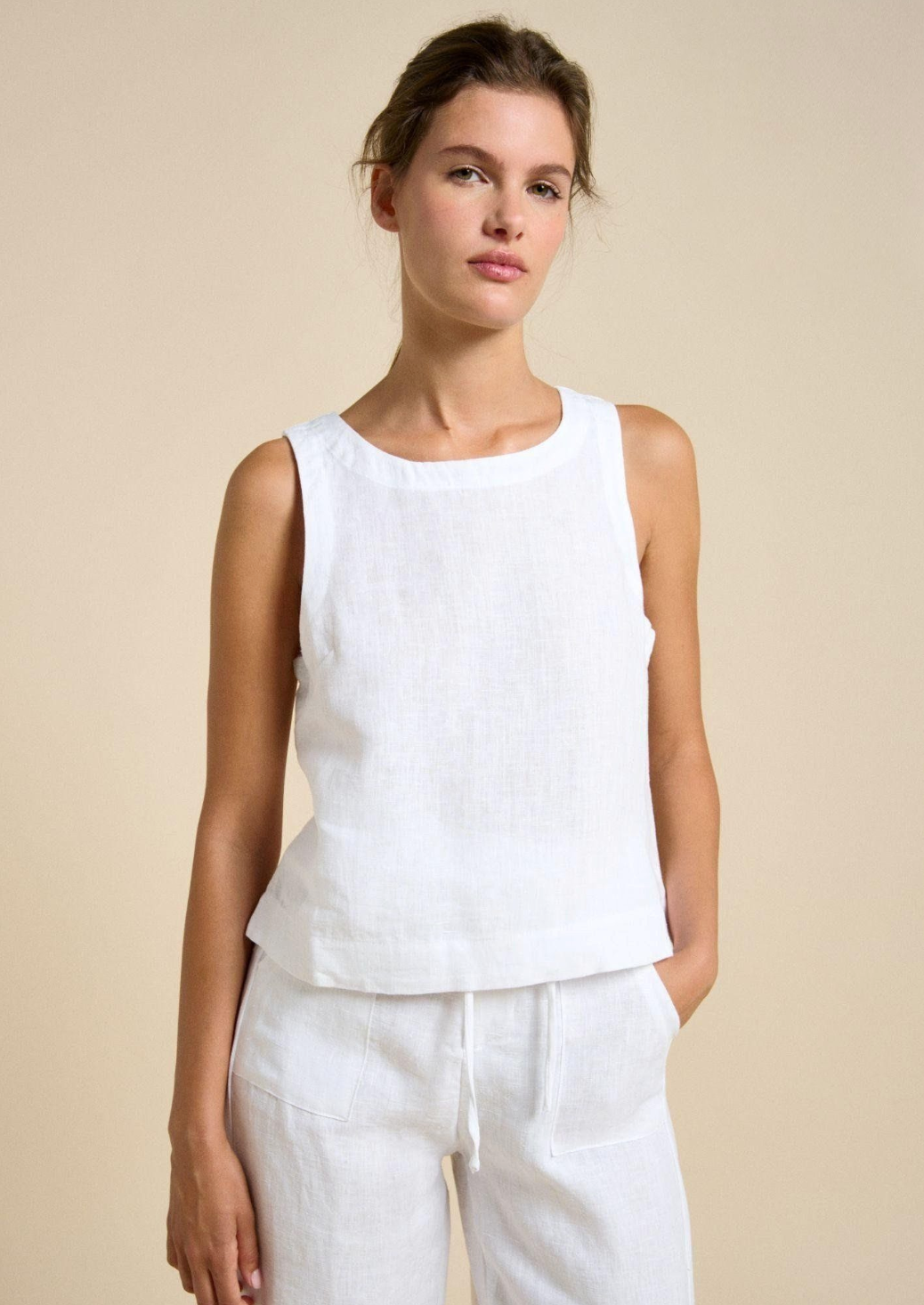 Jude Linen Top - White