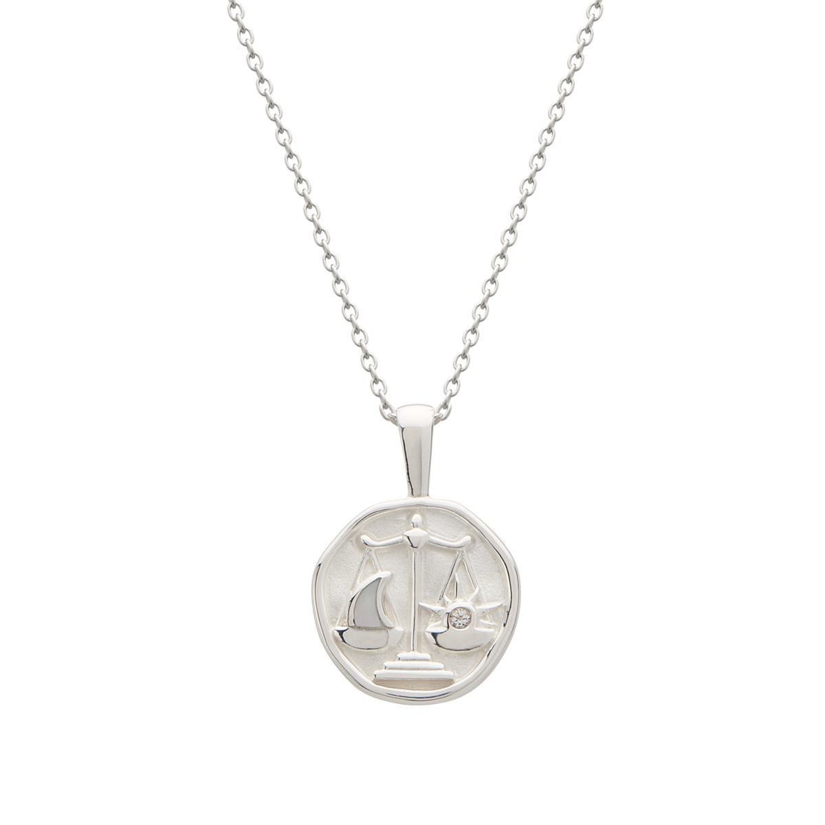 Murkani Libra Necklace - Zodiac series - Silver front view