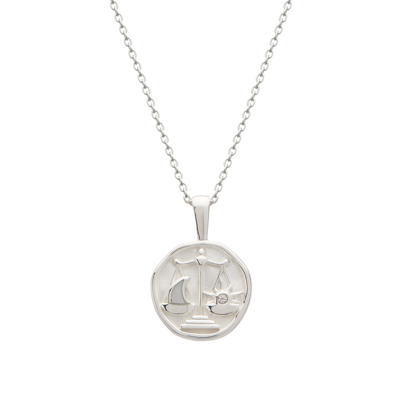 Murkani Libra Necklace - Zodiac series - Silver front view