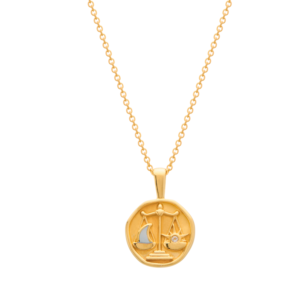 Murkani Virgo Necklace - Zodiac series - Gold front view