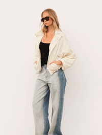 The London Wind Breaker Jacket by Paper Heart in bone nylon
