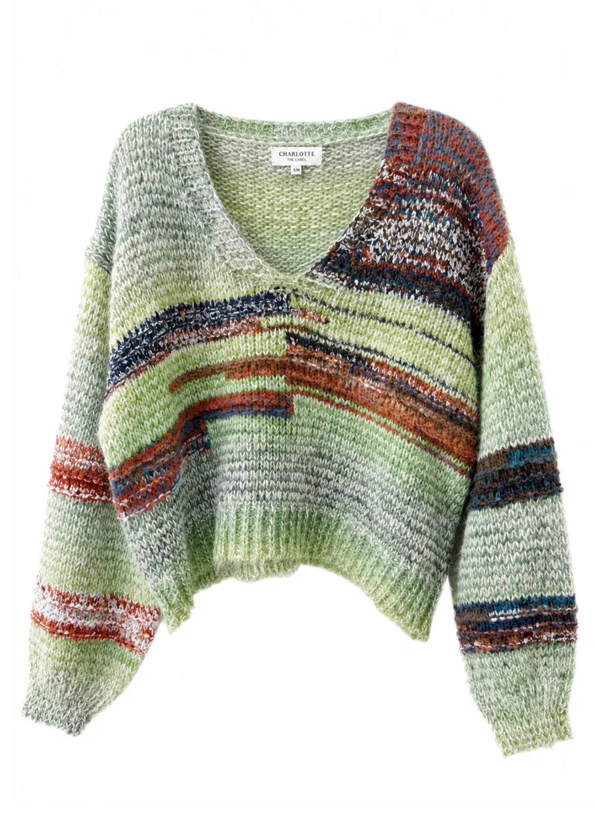 Luna Vee Stripe Knit - Green
