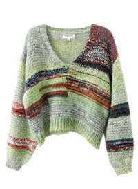 Luna Vee Stripe Knit - Green