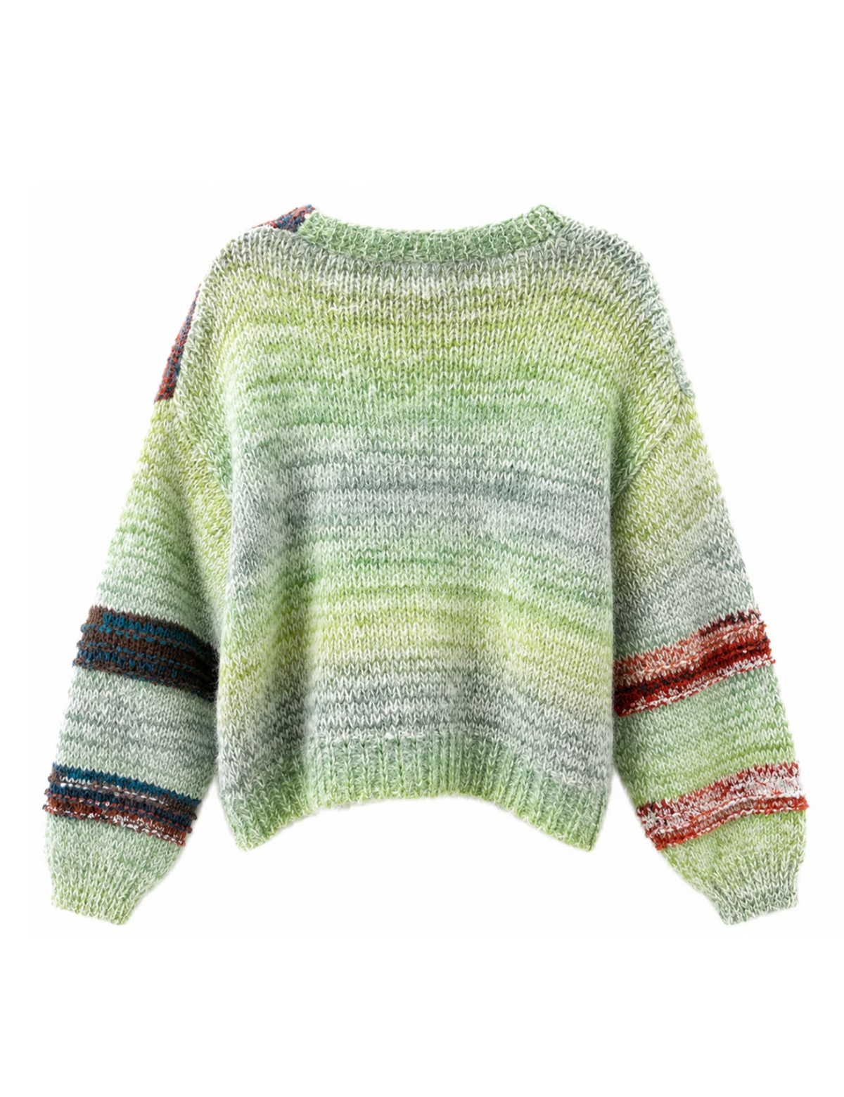 Luna Vee Stripe Knit - Green