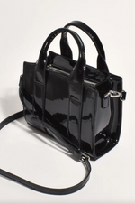 the mallory high shine mini tote by adorne is the perfect black shoulder bag for everyday use