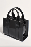 the mallory high shine mini tote by adorne is the perfect black shoulder bag for everyday use