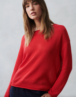 nellie top by little lies is a red cotton knit long sleeve top