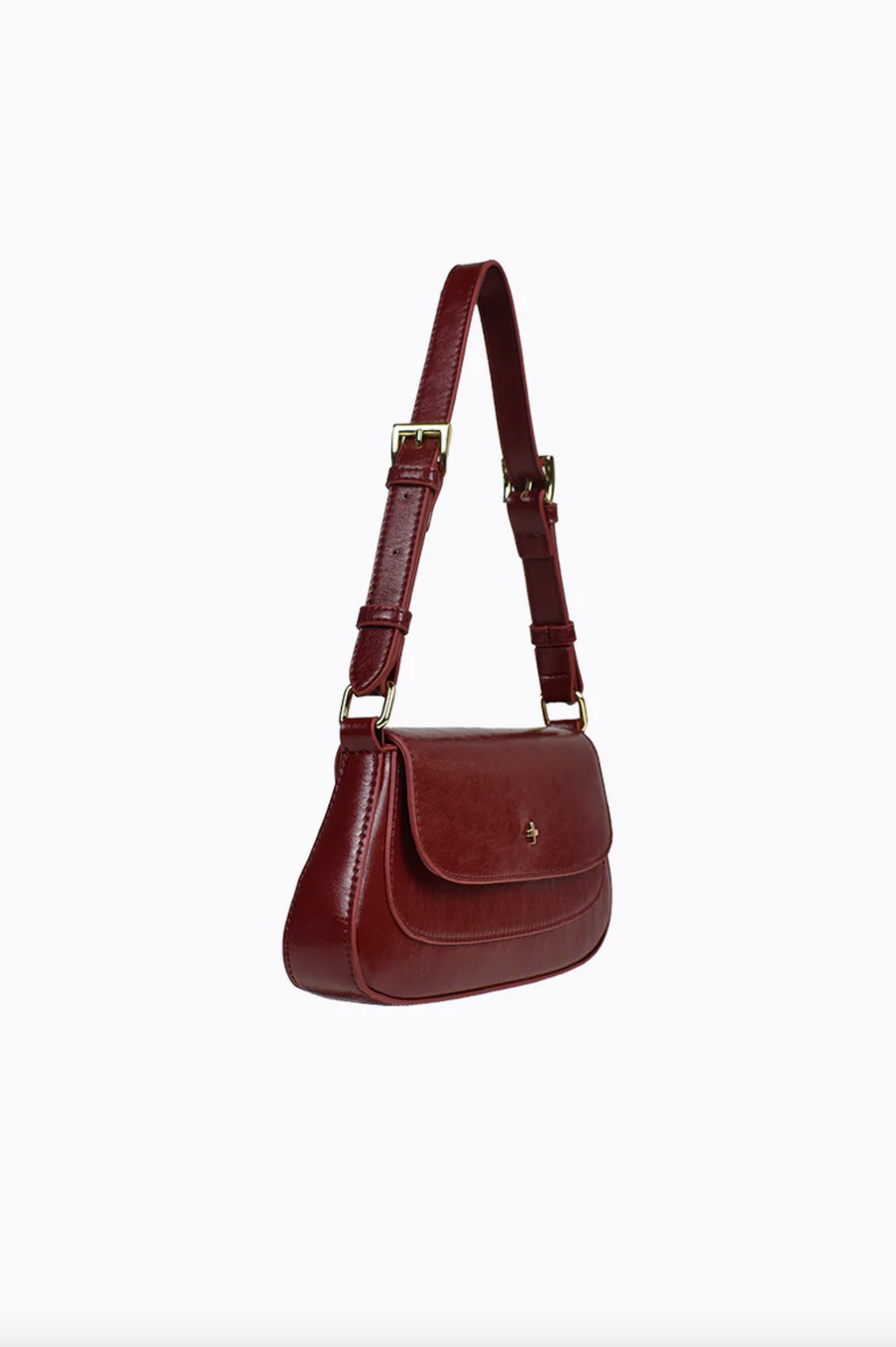 the nikki shoulder bag by peta and jain in cherry red