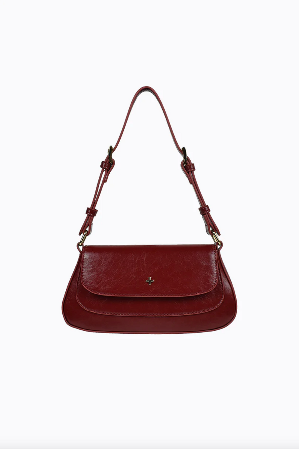 the nikki shoulder bag by peta and jain in cherry red