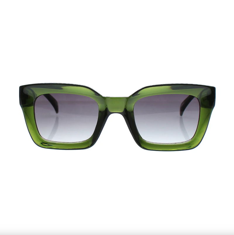 onassis sunglasses by reality eyewear in moss green