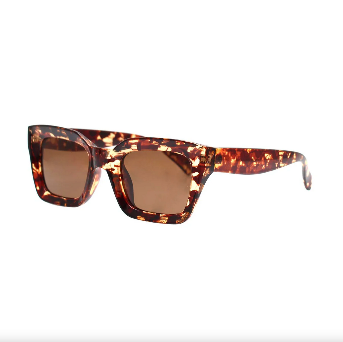 onassis sunglasses by reality eyewear with recycled frames in honey turtle