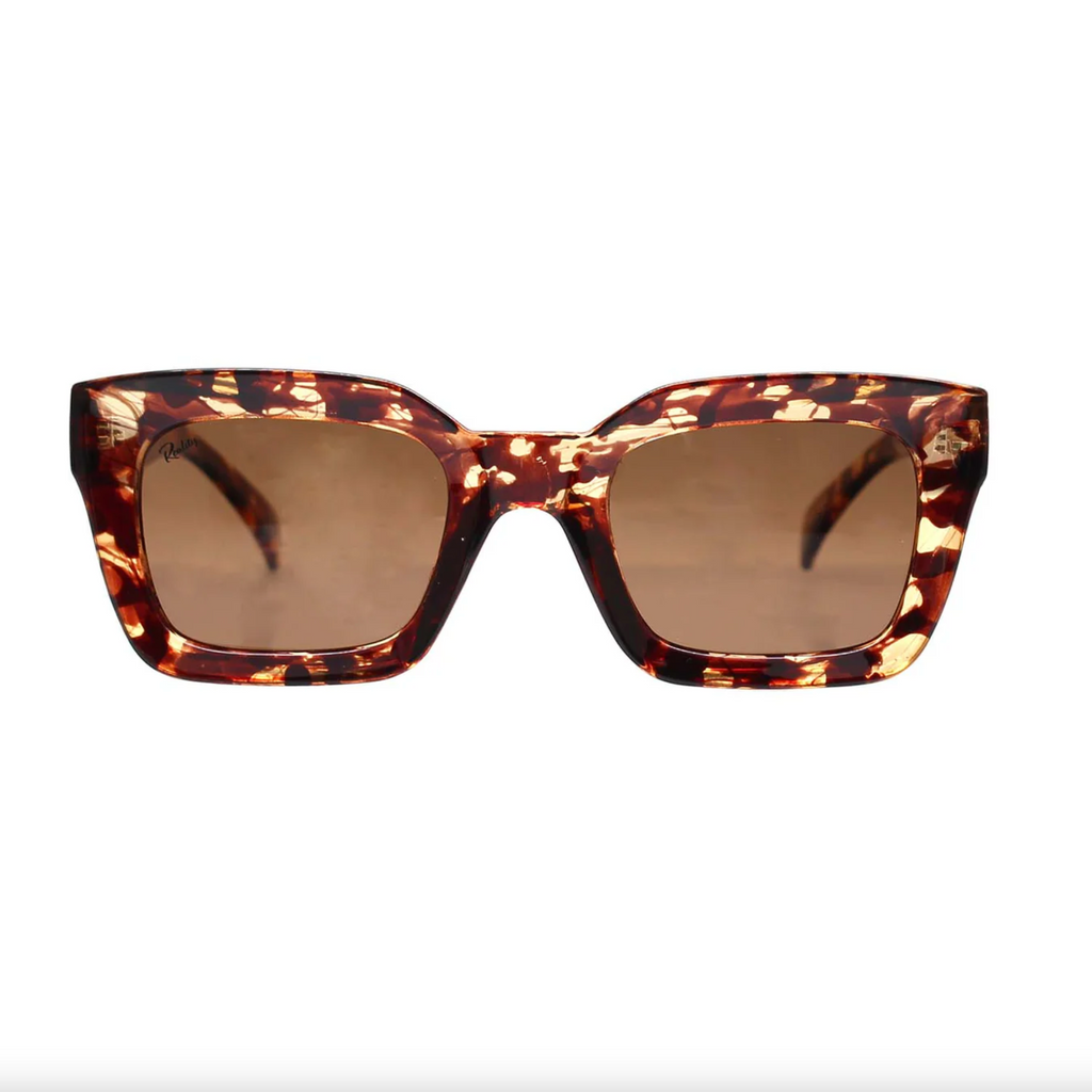 onassis sunglasses by reality eyewear in honey turtle