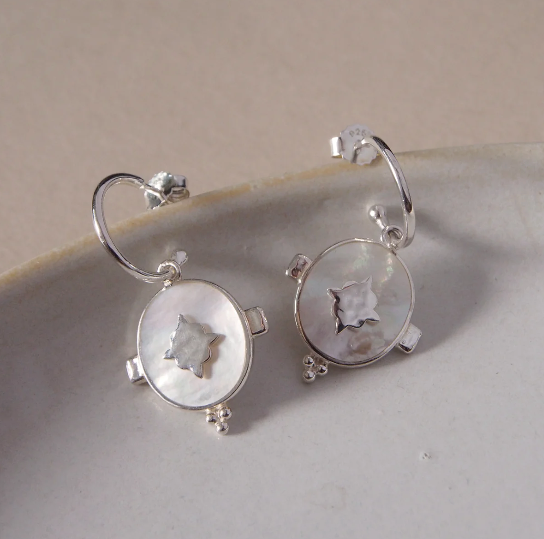 Oval Mother of Pearl Earrings