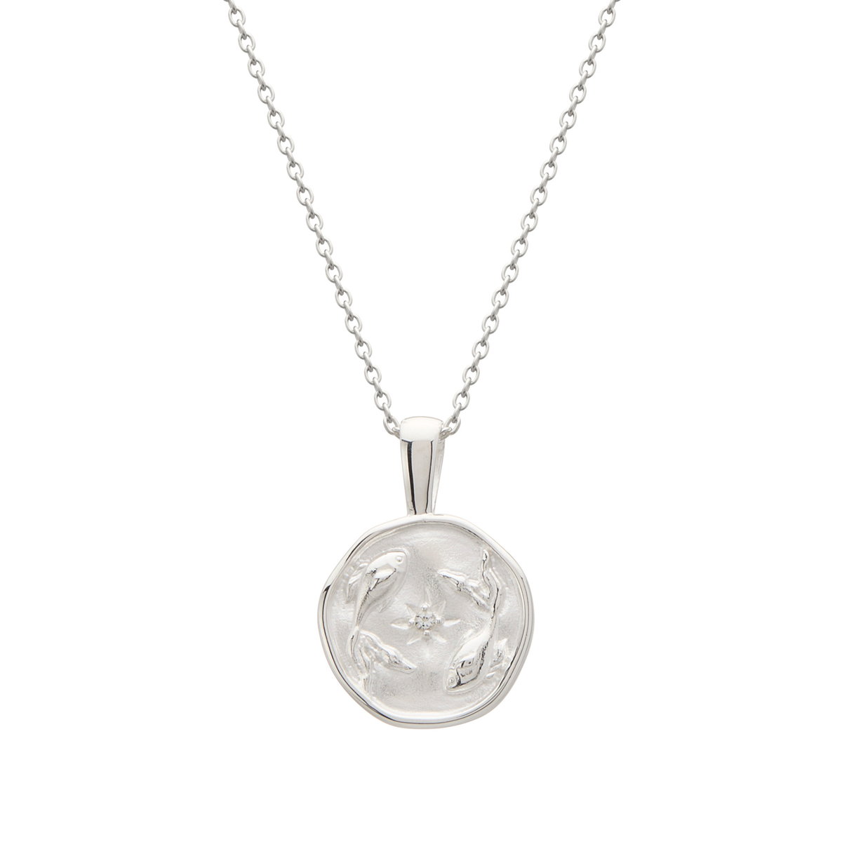 Murkani Pisces Necklace - Zodiac series - sterling Silver front view