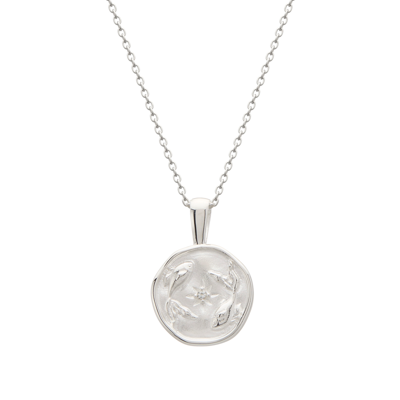 Murkani Pisces Necklace - Zodiac series - sterling Silver front view