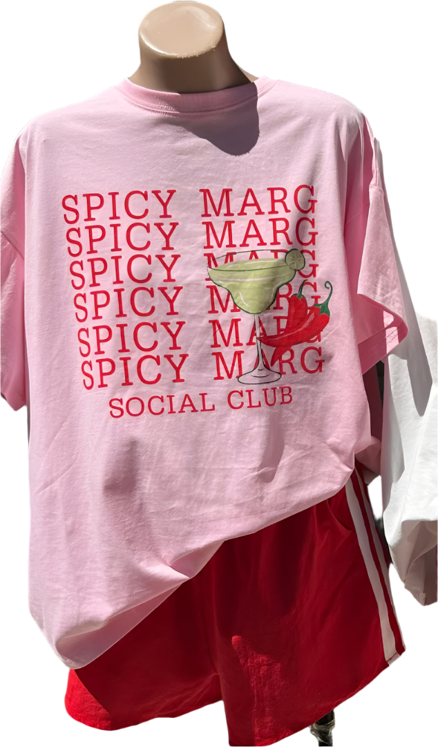 pink spicy marg tee and short set by frankie