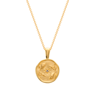 Murkani Pisces Necklace - Zodiac series - yellow 18 karat Gold plate front view