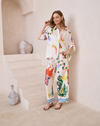 paradisio printed silky satin pants and shirt set by iris maxi