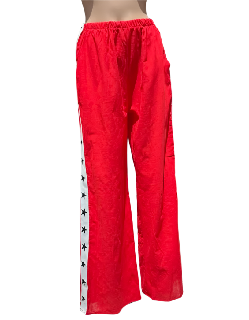 racerr stripe pants in red cotton by frankie