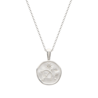 Murkani Sagittarius Necklace - Zodiac series - Silver front view