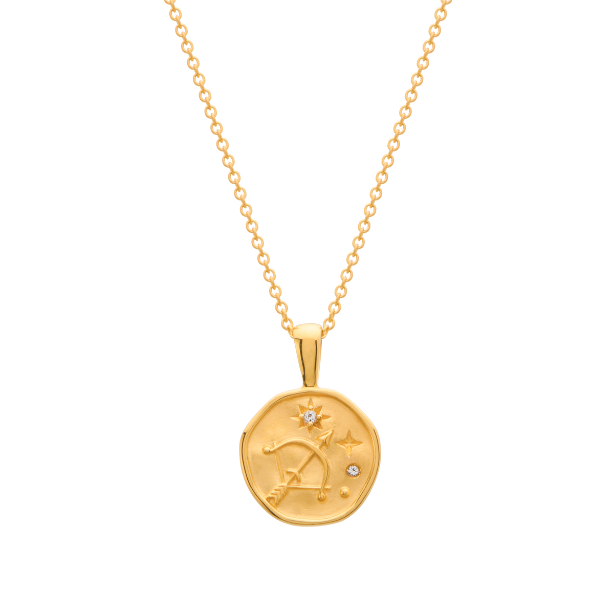 Murkani Sagittarius Necklace - Zodiac series - Gold front view