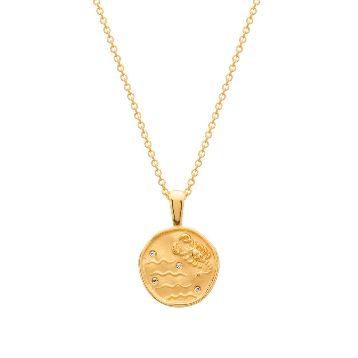 Murkani Scorpio Necklace - Zodiac series - Gold front view