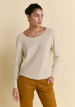 natural cotton long sleeve sacha top by little lies