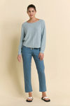 sacha top by little lies is a cotton long sleeve casual top in duck egg blue