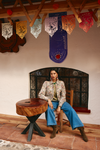 the matilda jacket by boom shankar is a cotton kantha floral paisley button up boho jacket