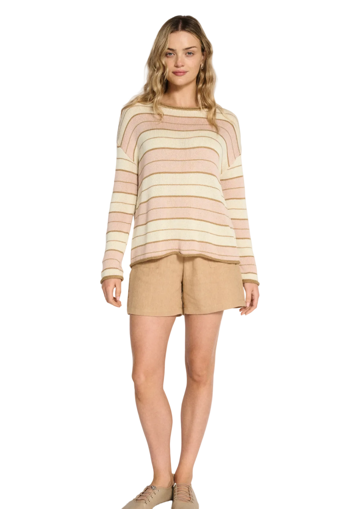 Solene Stripe Knit - Dusty Pink