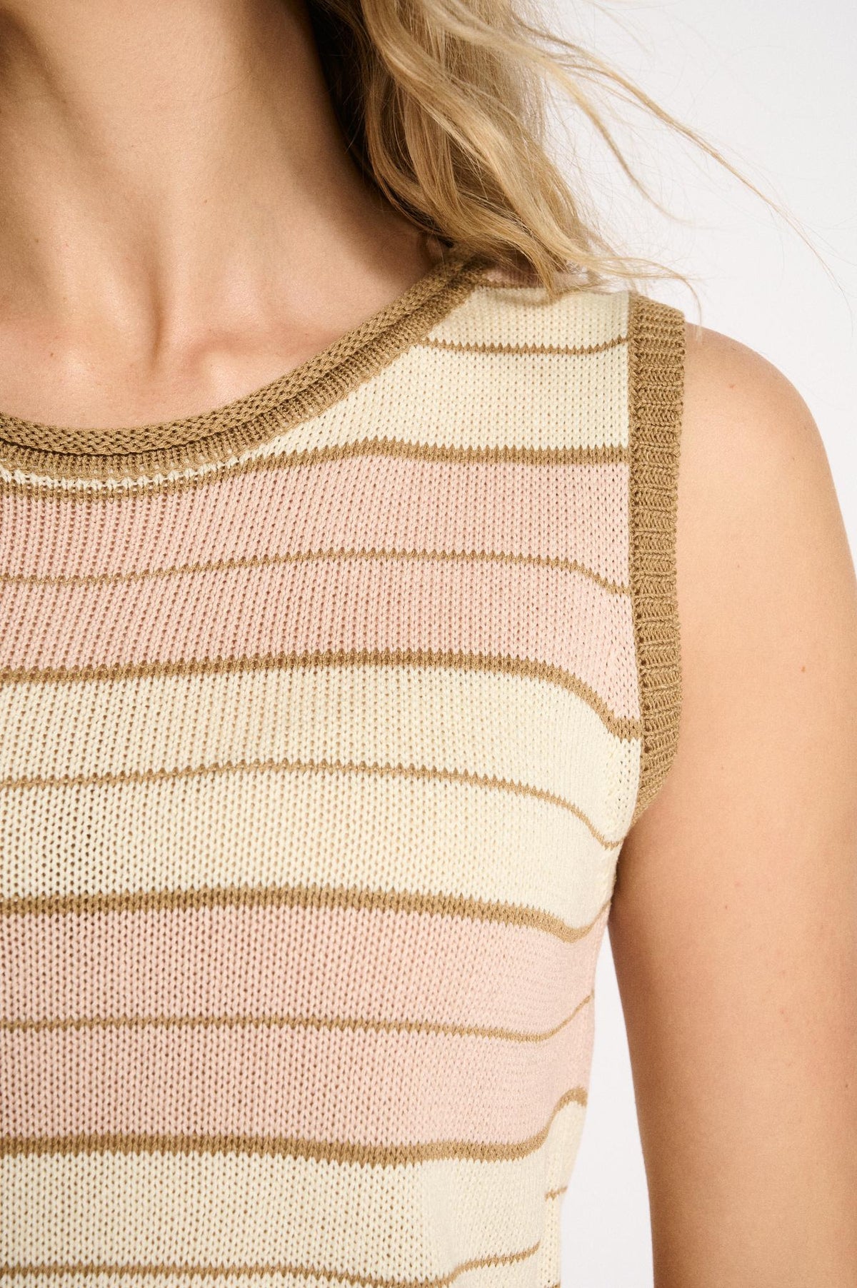 Solene Stripe Tank - Dusty PInk