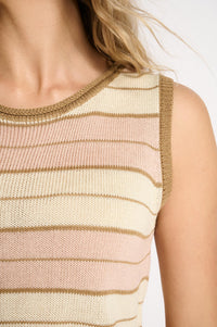 Solene Stripe Tank - Dusty PInk