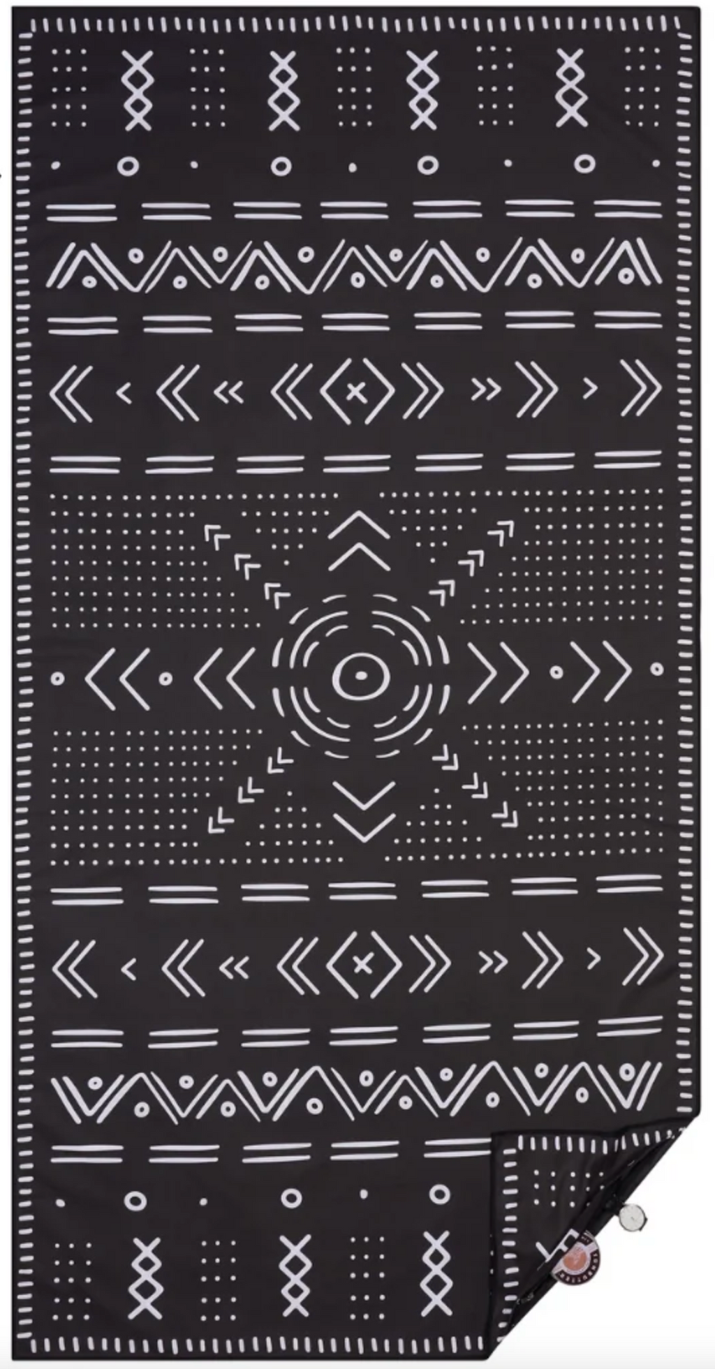 Tribal Black Tall Size Beach Towel by Somerside