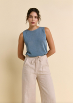 the remy pants by little lies are a linen pull on wide leg pant