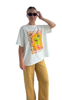 oversized cotton white spicy marg tee by frankie 