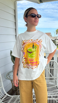 oversized cotton white spicy marg tee by frankie 