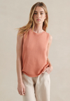 spring knitted tank top in peach by little lies